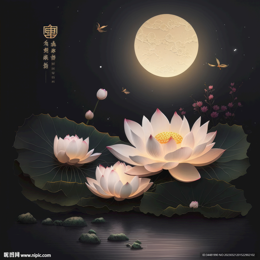 荷塘月色海报