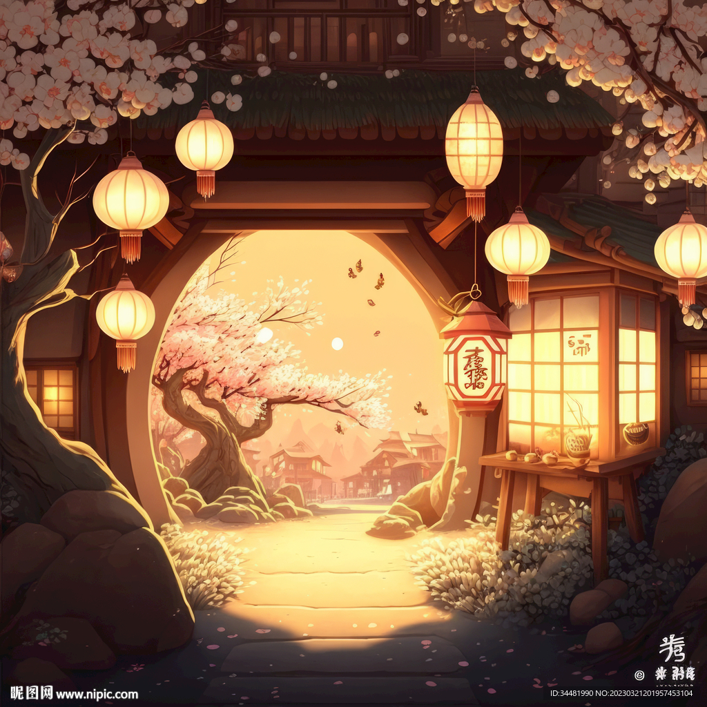 中秋灯笼背景
