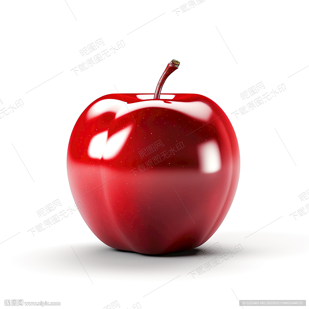 漂亮的手绘红苹果