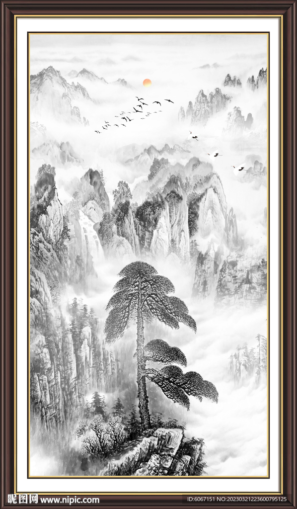 竖幅国画