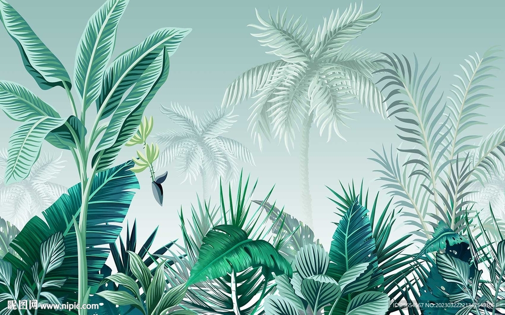 绿植小清新植物电视背景墙