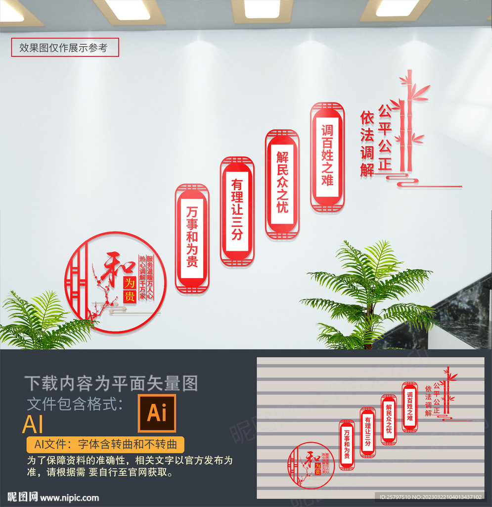 调解中心楼梯文化墙