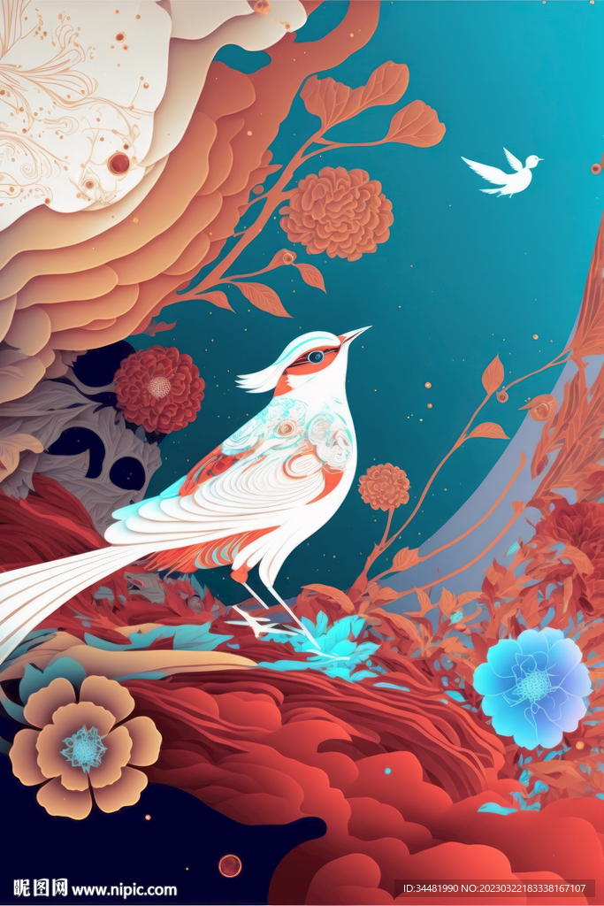 鸟类插画 