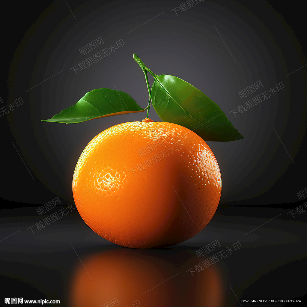 手绘高清橘子