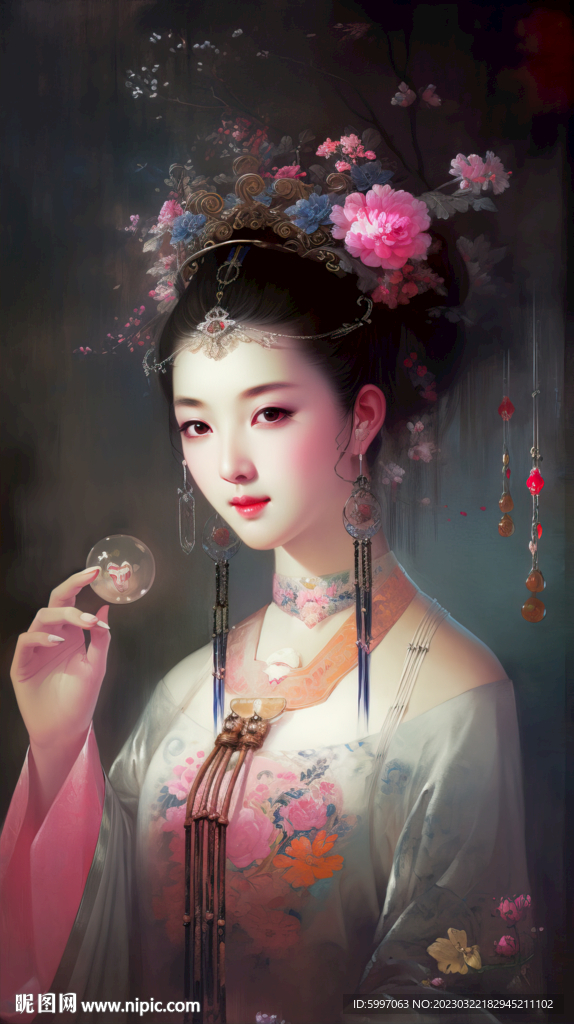 古代美女手绘插画