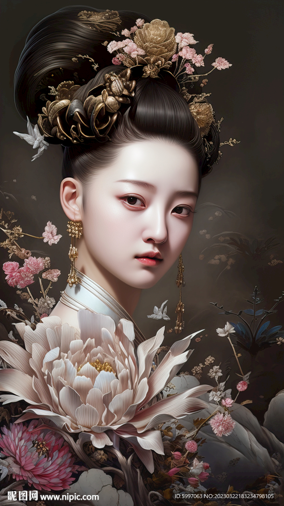 古代美女手绘插画
