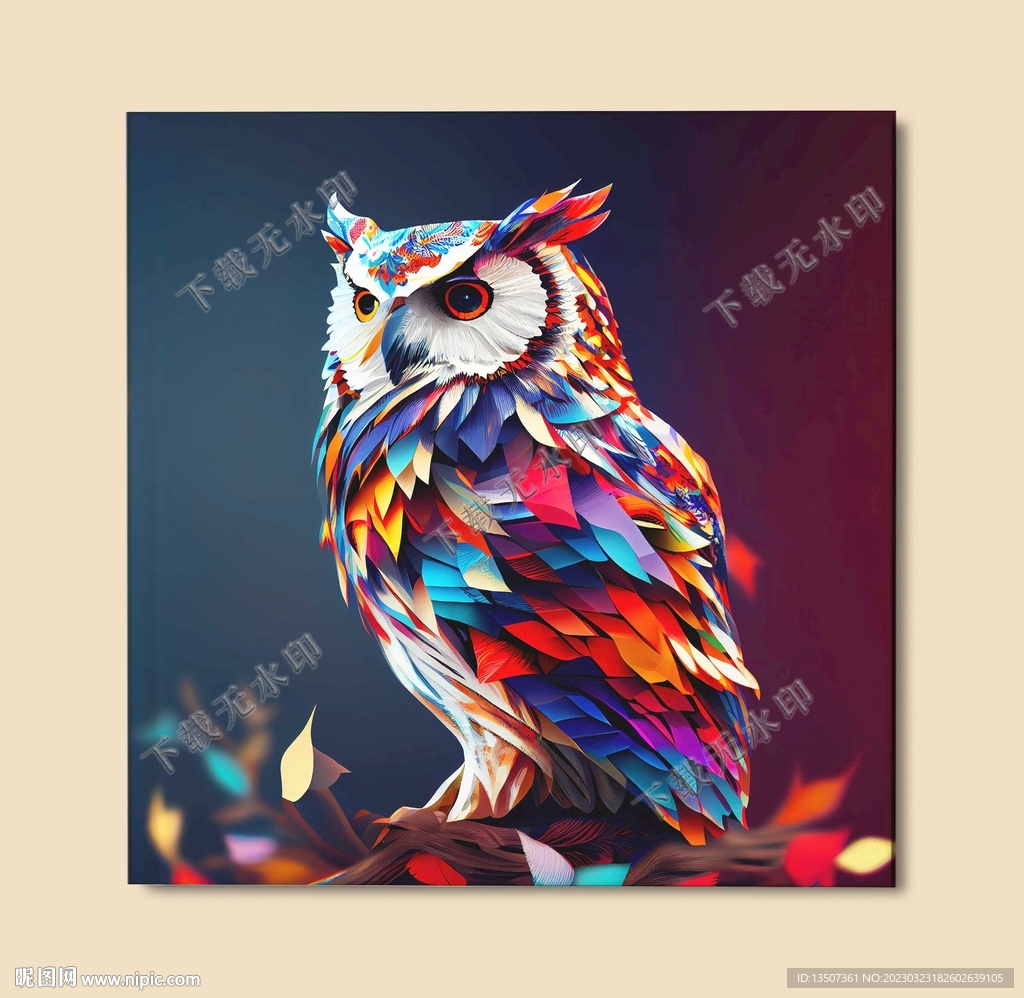 ins风猫头鹰装饰画