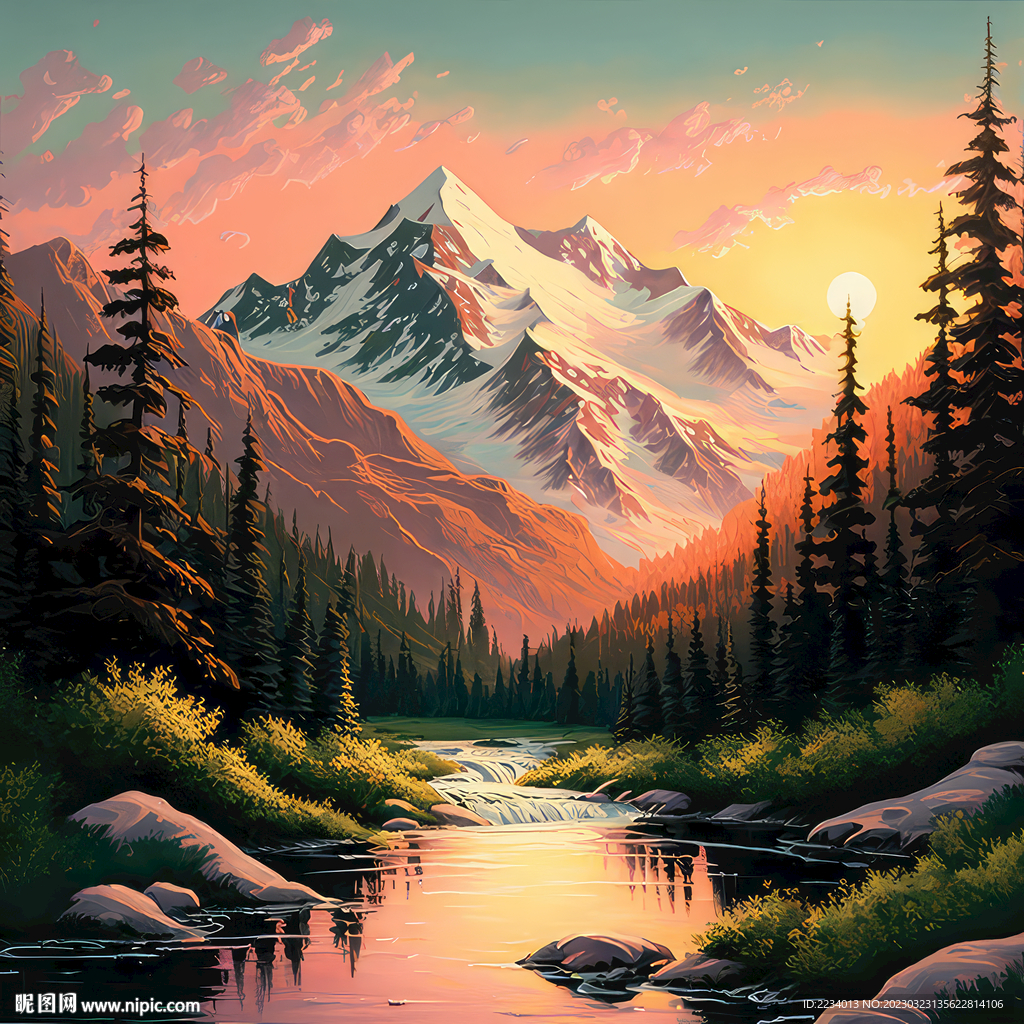 油画山水