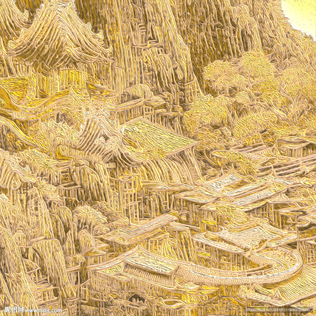 3D立体浮雕山水