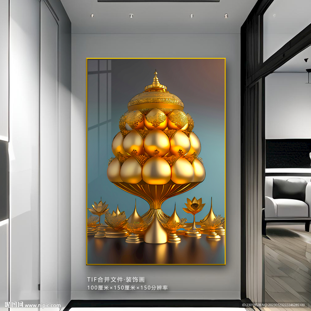 现代轻奢金属装饰画