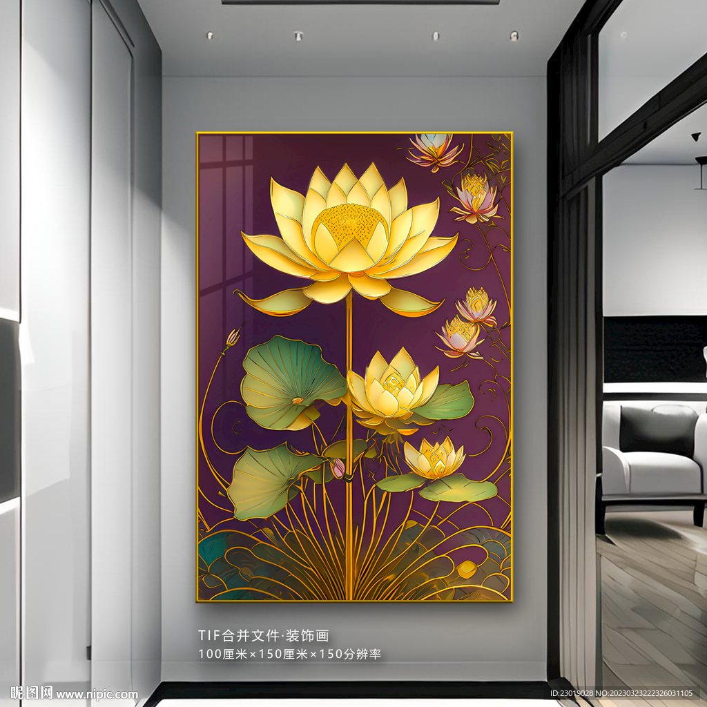 荷花装饰画
