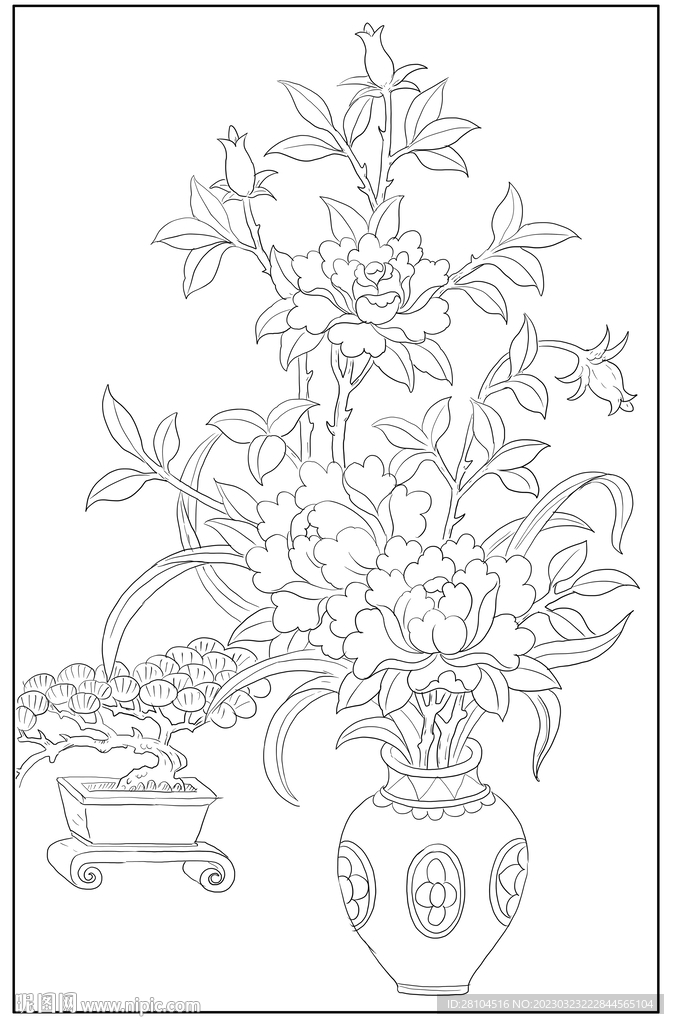 博古插花