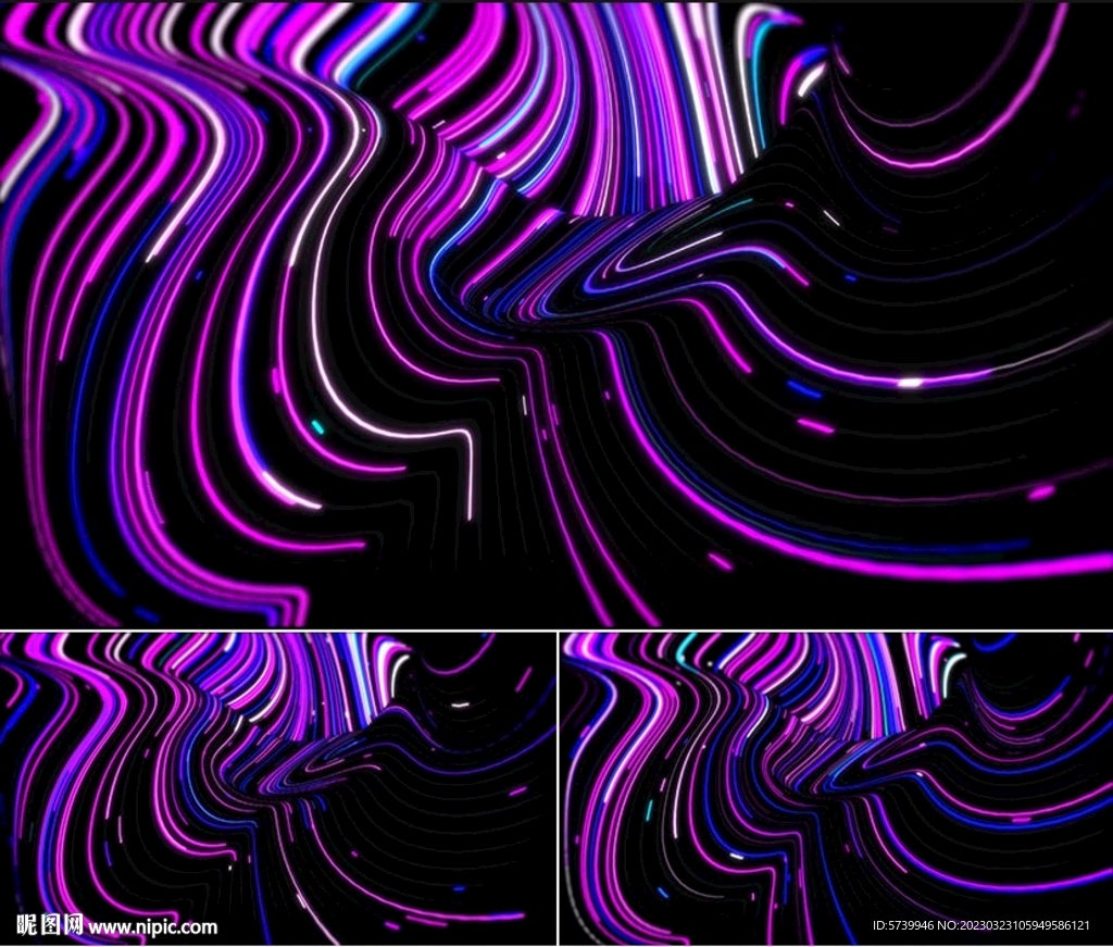 3D炫彩灯光线条视频素材
