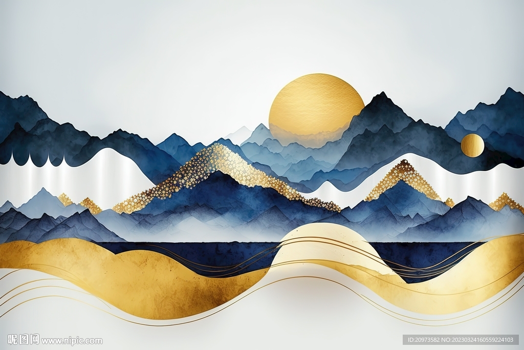 新中式山水背景