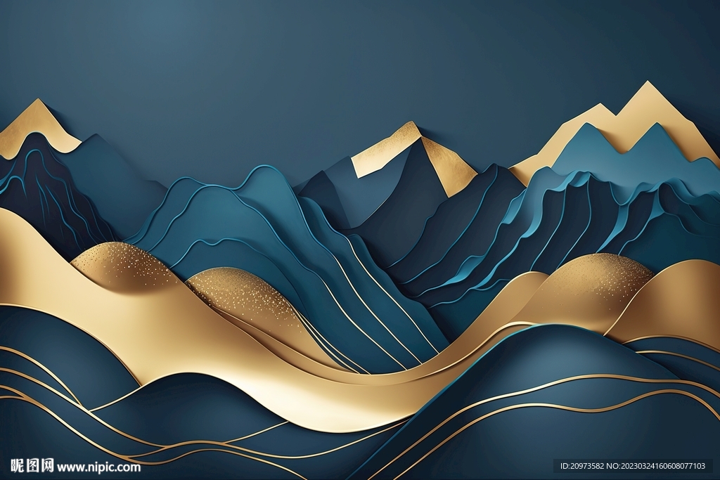 新中式山水电视背景墙