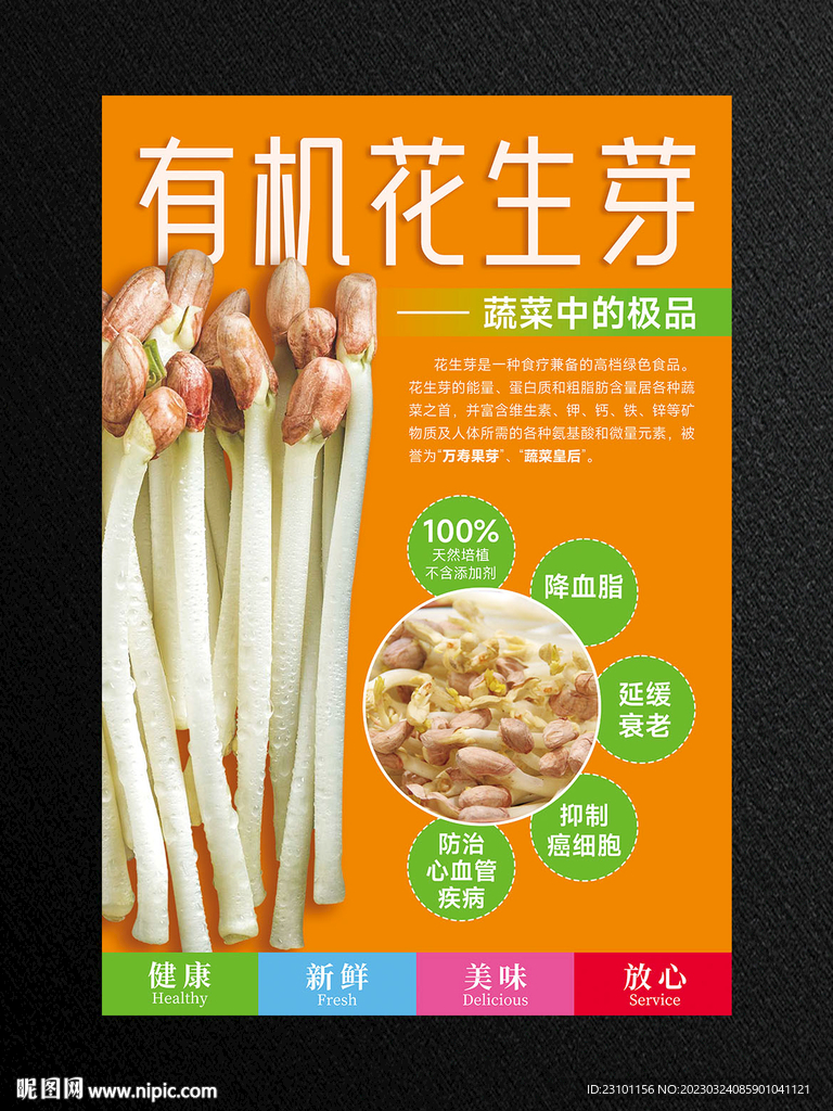 有机花生芽海报