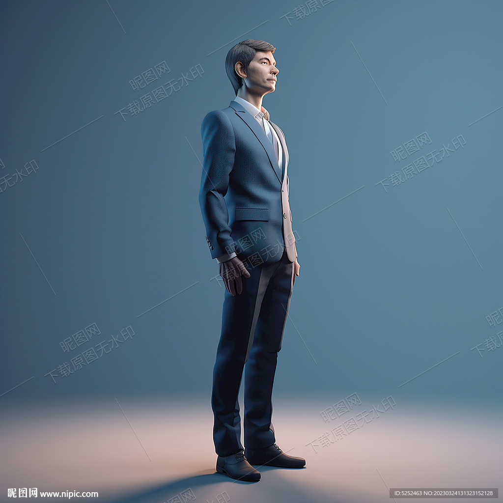 穿西装的3D小人