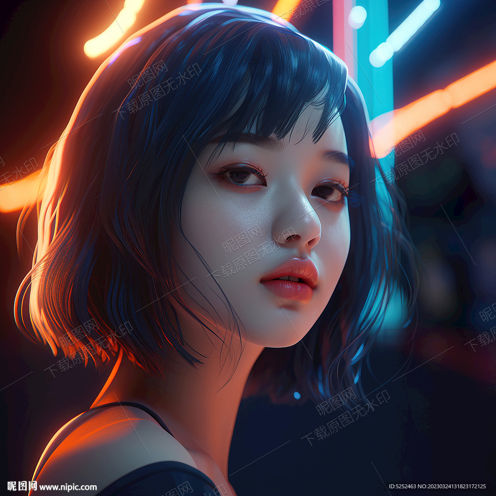 美丽卡通女子