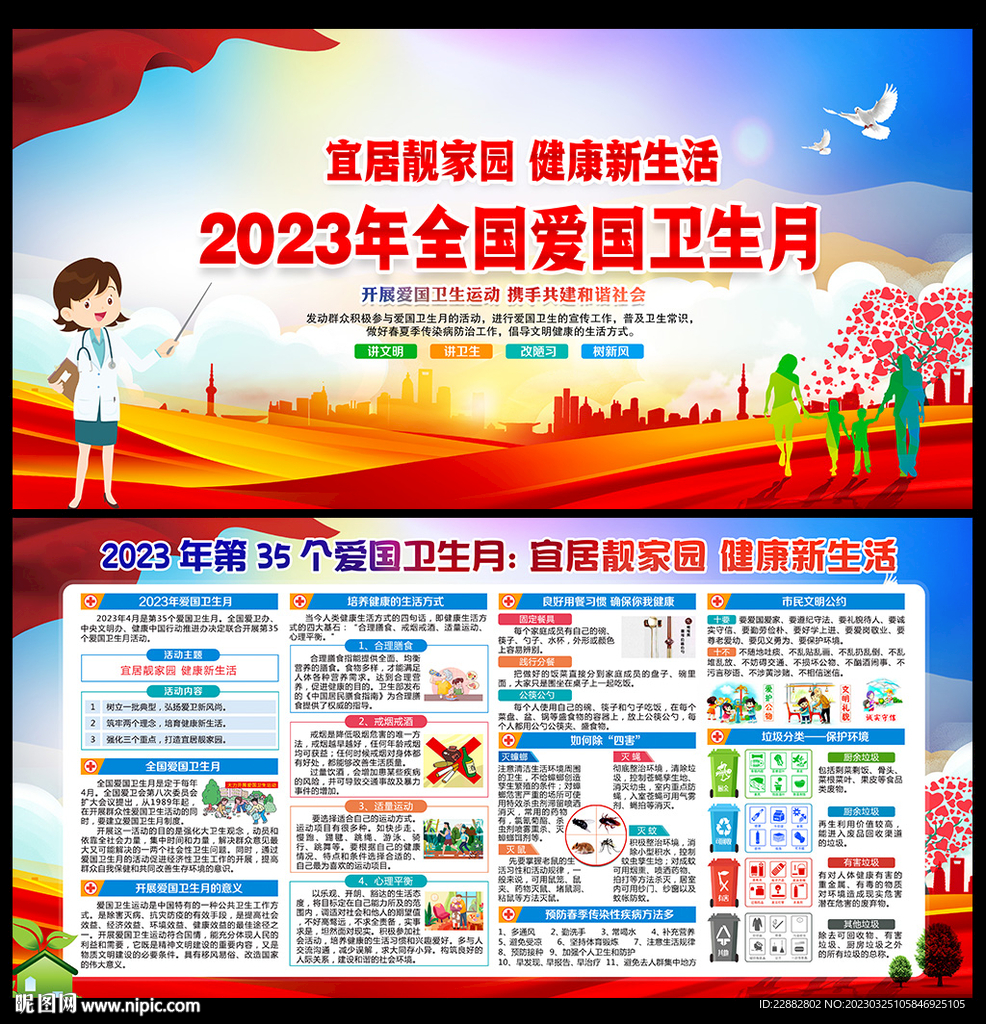 爱国卫生月宣传展板
