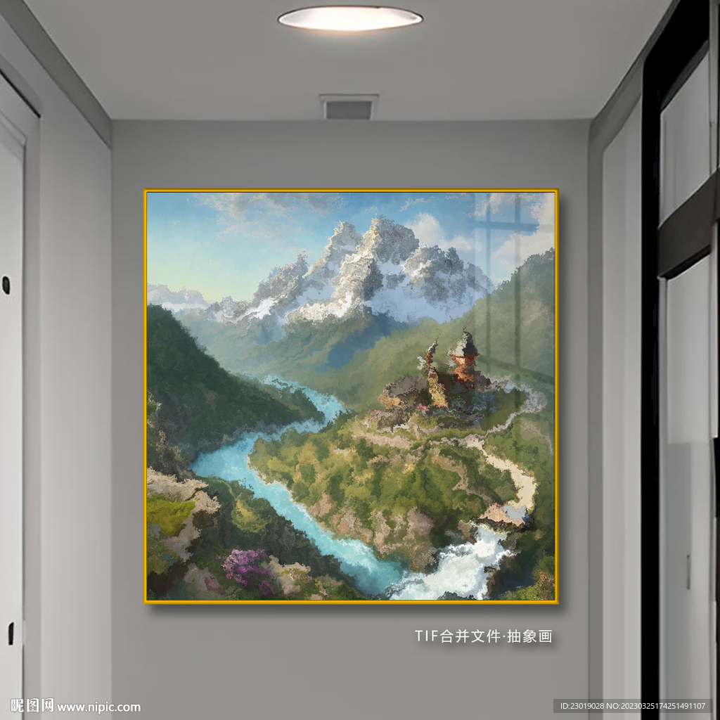 中式油画抽象画