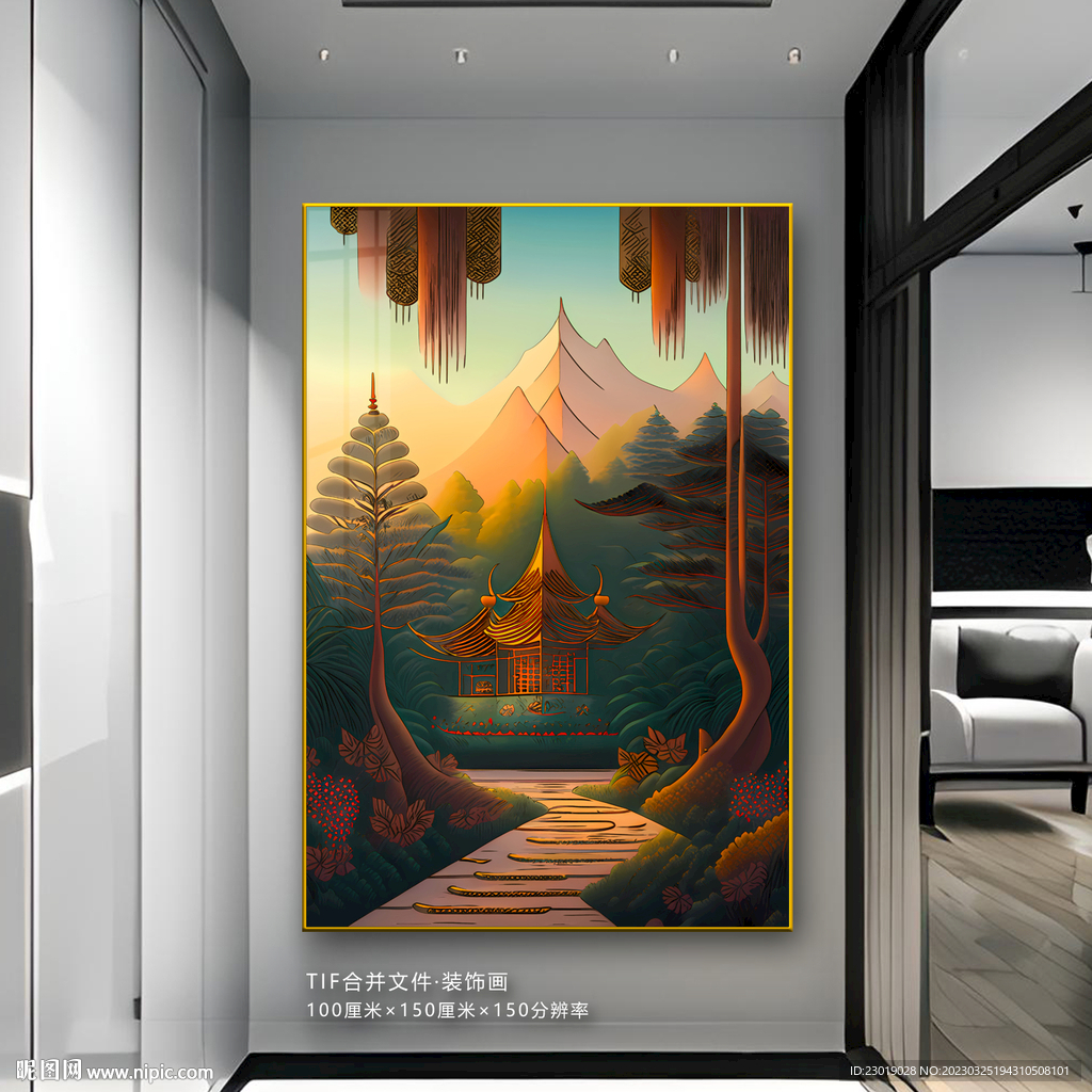 意境水墨山水画