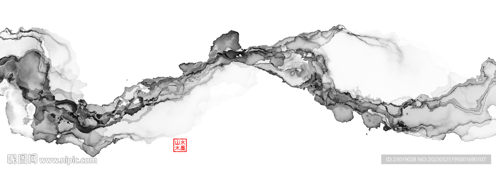 国画山水风水画意境水墨画