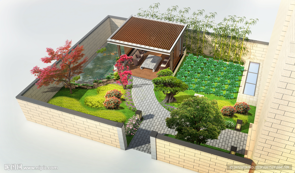 庭院院子景观设计案例效果图
