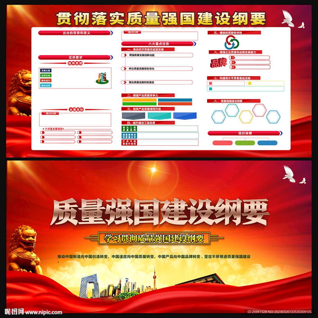 质量强国建设纲要展板图片