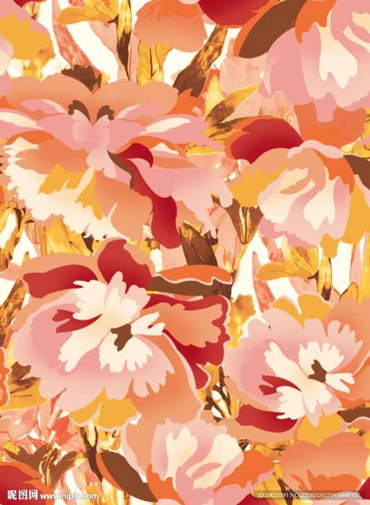 大牌 数码 印花 手绘花