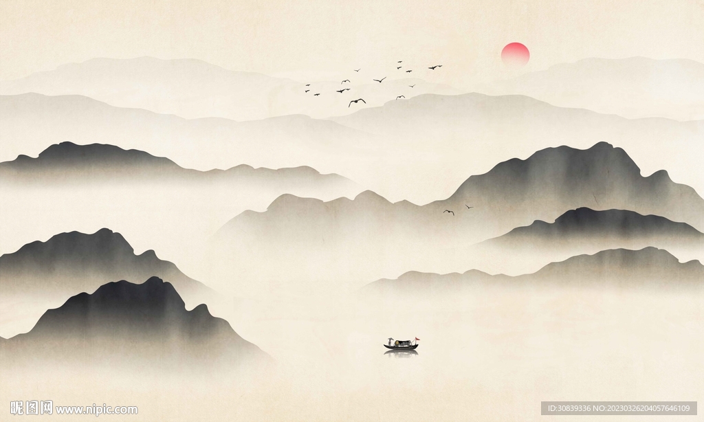 复古水墨山水