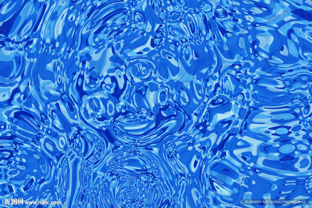 蓝色波浪纹