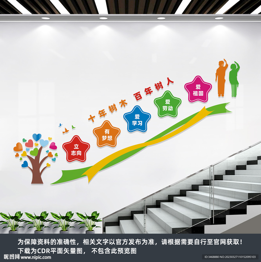 校园楼梯文化墙