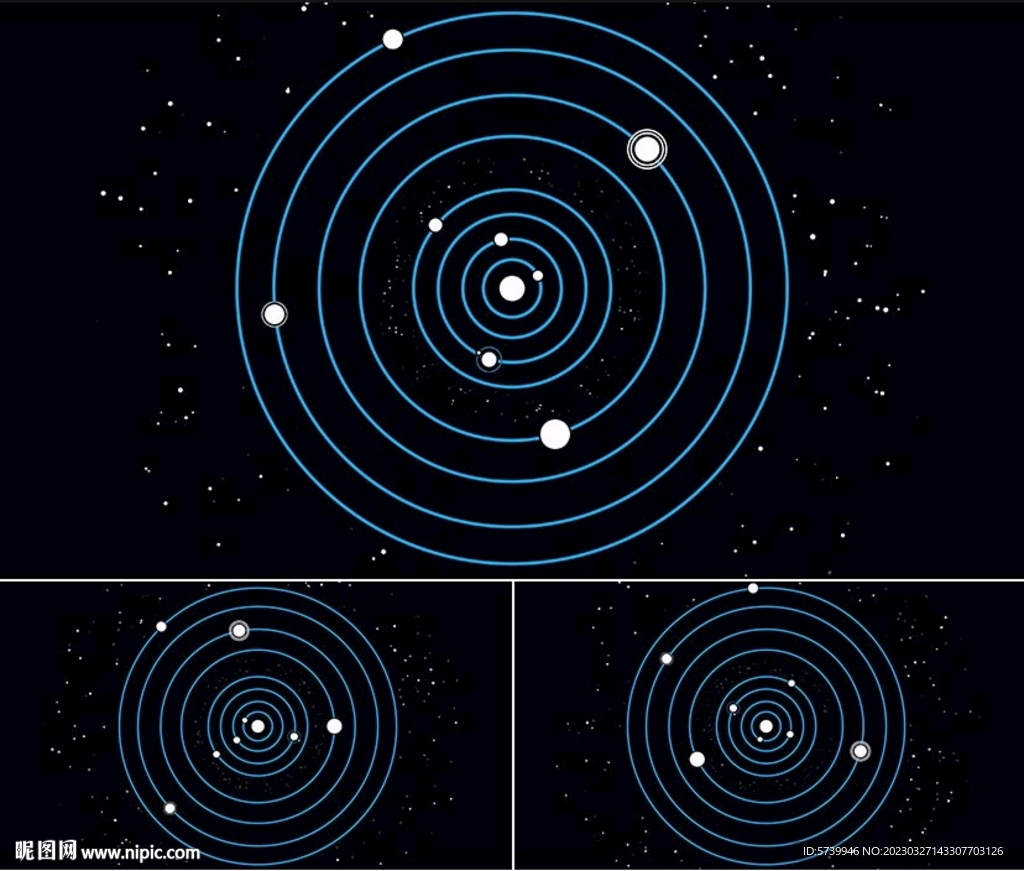创意八大行星围绕太阳公转科普视