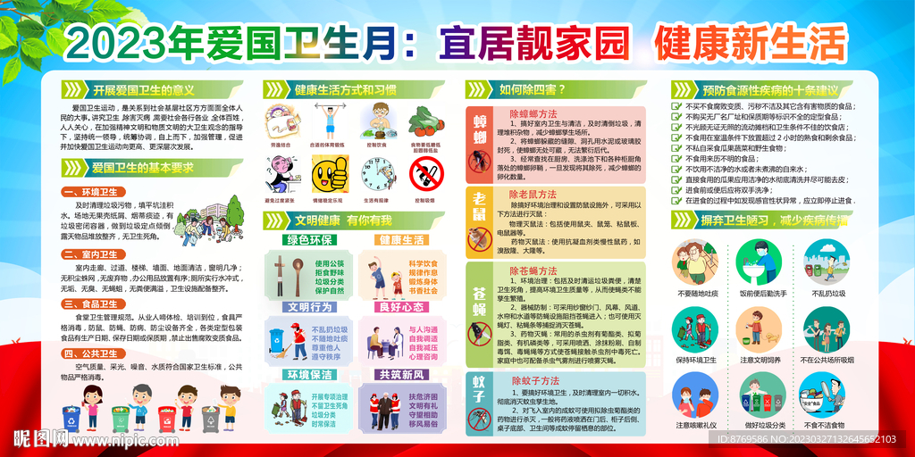 2023年爱国卫生月宣传栏