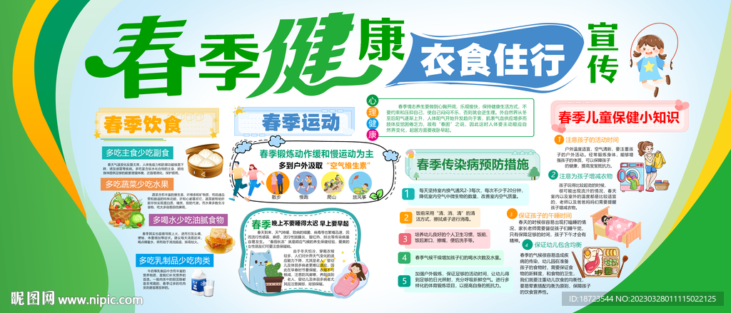 春季健康衣食住行知识宣传