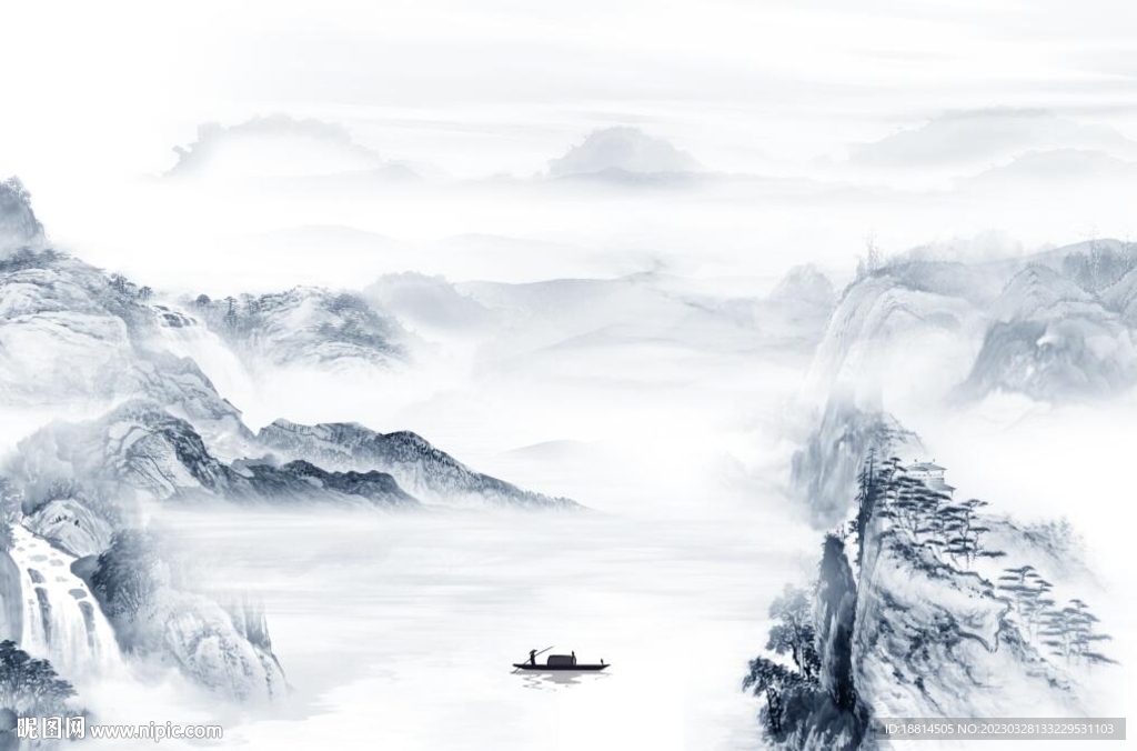 高山流水背景墙