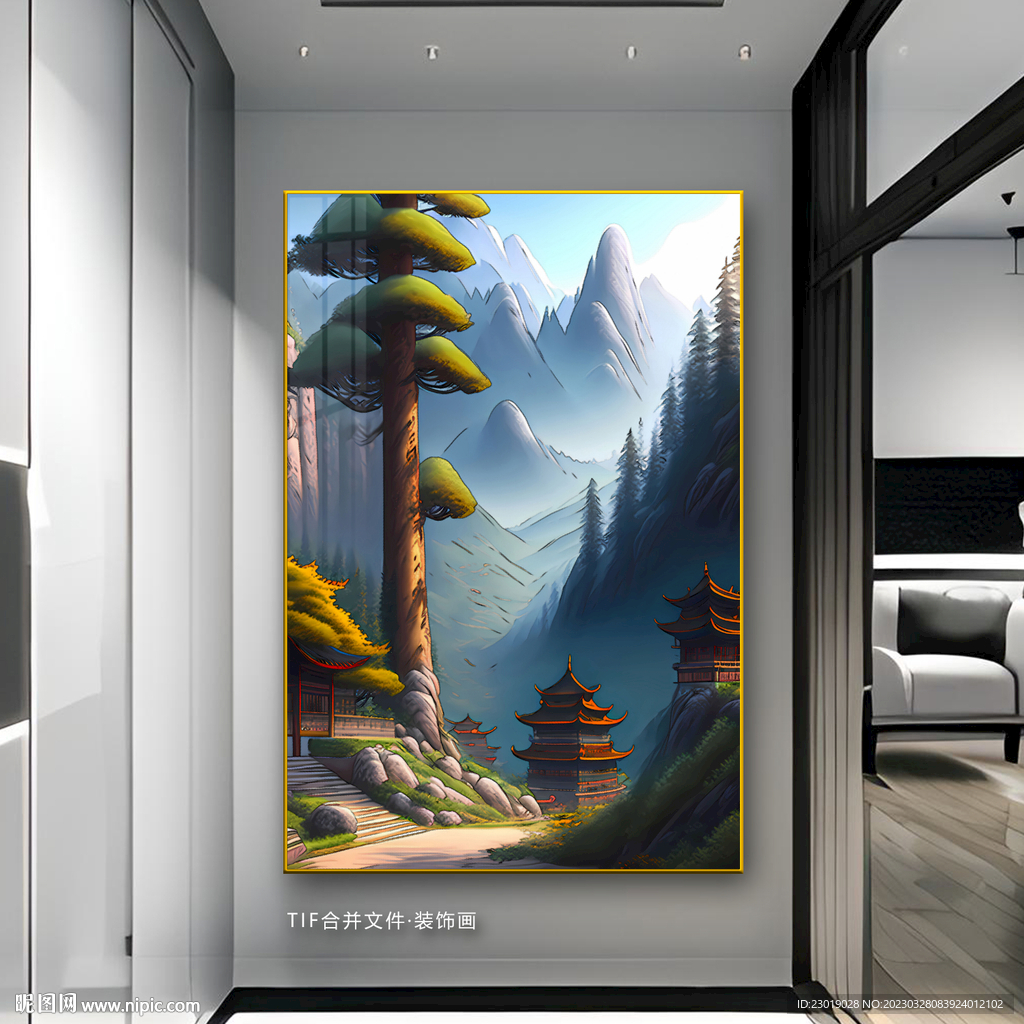意境山水画玄关