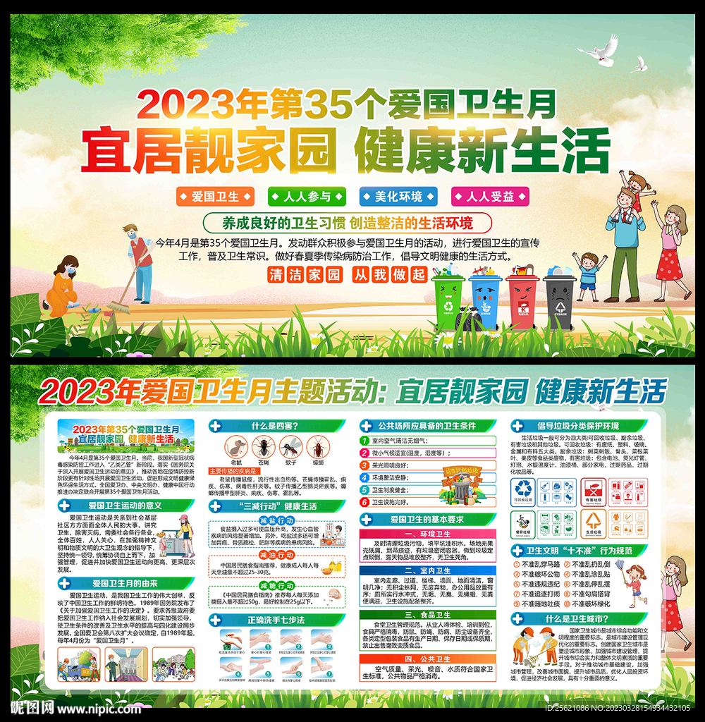 2023年爱国卫生月宣传展板