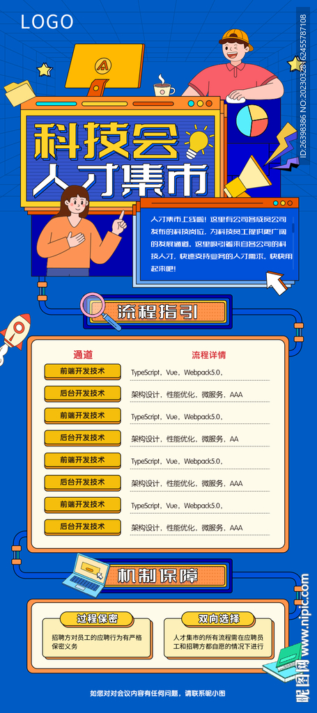 人才集市招聘海报