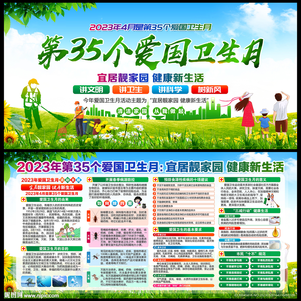 2023年爱国卫生月展板