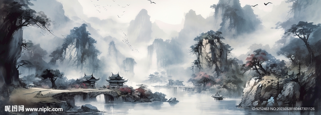 水墨山水画