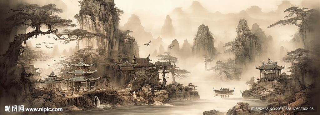 水墨山水画