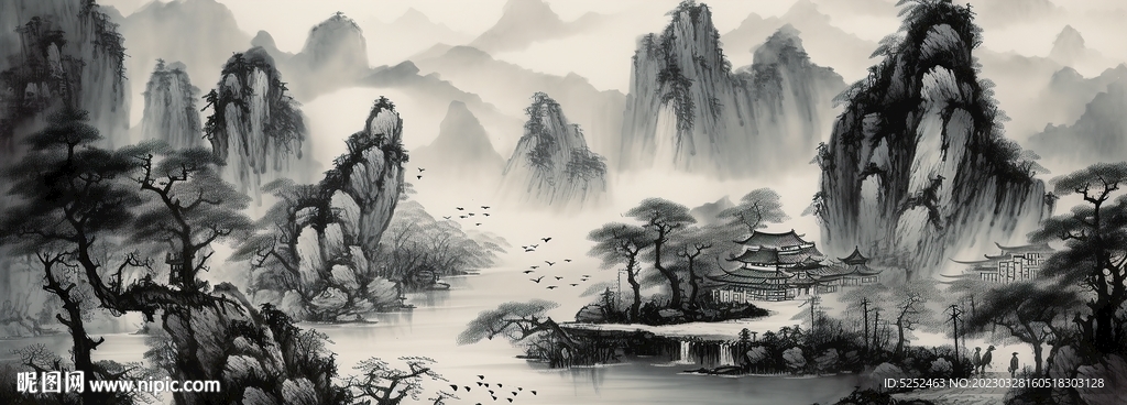 水墨山水画