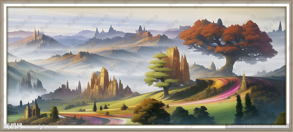 风景 油画 抽象