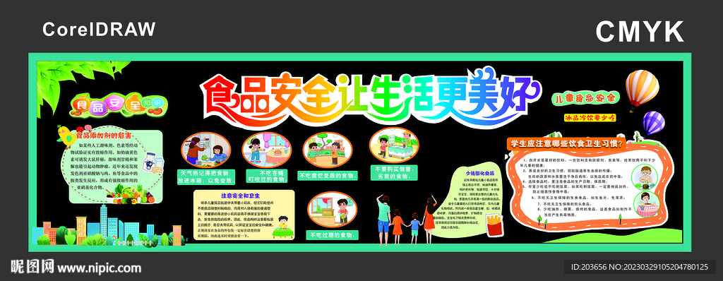 食品安全 黑板报 安全教育 