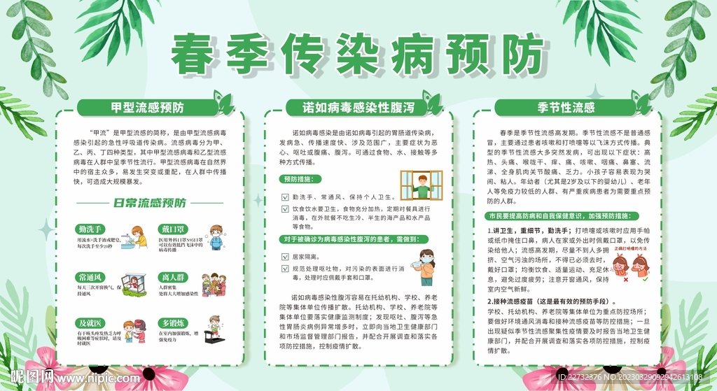 春季校园常见传染病宣传栏