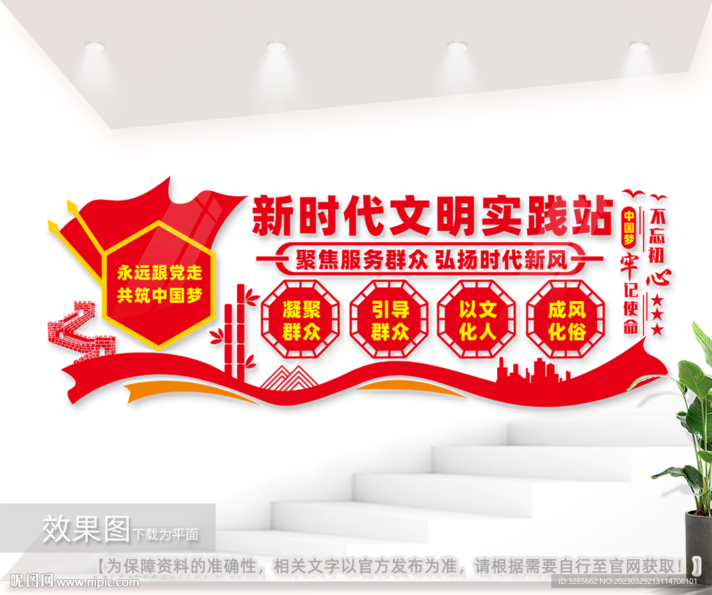 新时代文明实践站党建文化墙