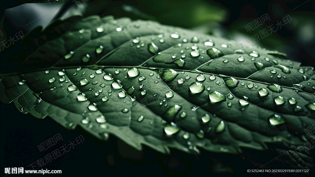 雨后的树叶