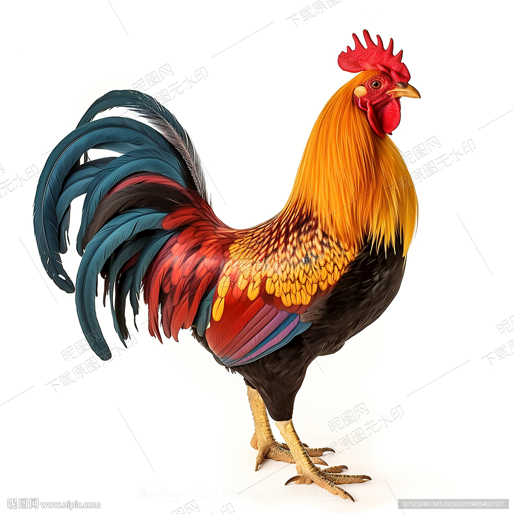鸡、 母鸡、 公鸡。水彩绘画 — 图库照片©Tetiana_Syrytsyna＃117169924