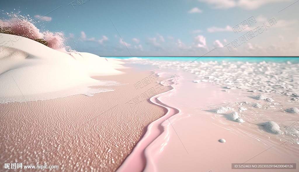 粉色梦幻海滩